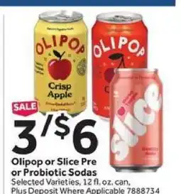 Stop&Shop Olipop or Slice Pre or Probiotic Sodas offer