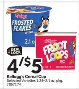 Stop&Shop Kellogg's Cereal Cup offer