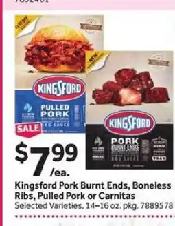 Stop&Shop Kingsford Pork Burnt Ends, Boneless Ribs, Pulled Pork or Carnitas offer