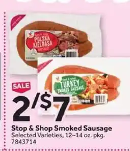 Stop&Shop Stop & Shop Smoked Sausage offer