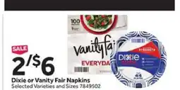 Stop&Shop Dixie or Vanity Fair Napkins offer