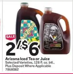 Stop&Shop Arizona Iced Tea or Juice offer