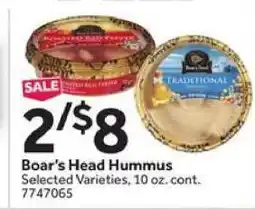 Stop&Shop Boar's Head Hummus offer