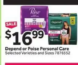 Stop&Shop Depend or Poise Personal Care offer