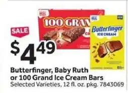 Stop&Shop Butterfinger, Baby Ruth or 100 Grand Ice Cream Bars offer