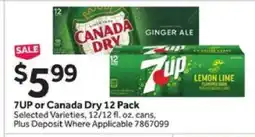 Stop&Shop 7UP or Canada Dry 12 Pack offer