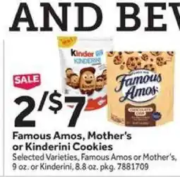 Stop&Shop Famous Amos, Mother's or Kinderini Cookies offer