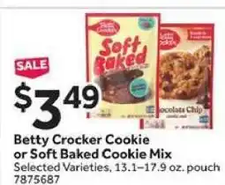 Stop&Shop Betty Crocker Cookie or Soft Baked Cookie Mix offer