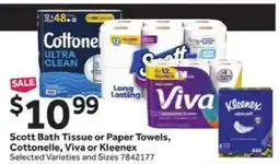 Stop&Shop Scott Bath Tissue or Paper Towels, Cottonelle, Viva or Kleenex offer