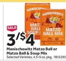 Stop&Shop Manischewitz Matzo Ball or Matzo Ball & Soup Mix offer
