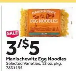Stop&Shop Manischewitz Egg Noodles offer