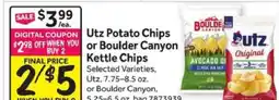 Stop&Shop Utz Potato Chips or Boulder Canyon Kettle Chips offer