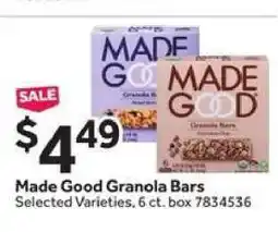 Stop&Shop Made Good Granola Bars offer