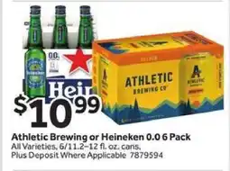 Stop&Shop Athletic Brewing or Heineken 0.0 6 Pack offer
