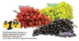 Winn Dixie California Red, Green or Black Seedless Grapes offer