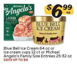 Winn Dixie Blue Bell Ice Cream or Michael Angelo's Family Size Entrées offer