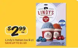 Winn Dixie Lindy's Italian Ice 6 ct offer