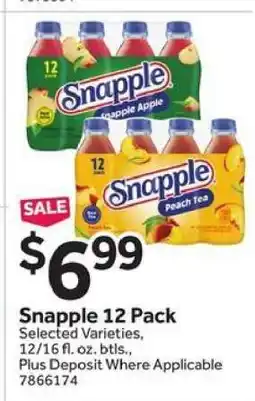 Stop&Shop Snapple 12 Pack offer