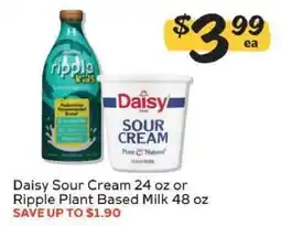Winn Dixie Daisy Sour Cream or Ripple Plant Based Milk offer