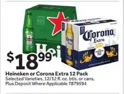 Stop&Shop Heineken or Corona Extra 12 Pack offer