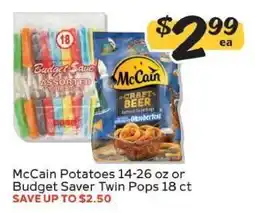Winn Dixie McCain Potatoes or Budget Saver Twin Pops offer