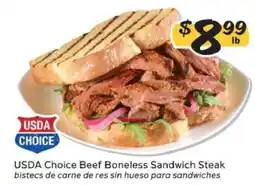 Winn Dixie USDA Choice Beef Boneless Sandwich Steak offer