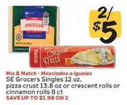 Winn Dixie SE Grocers Singles, Pizza Crust, Crescent Rolls, Cinnamon Rolls offer