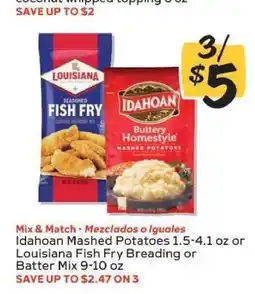 Winn Dixie Idahoan Mashed Potatoes or Louisiana Fish Fry offer