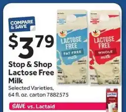 Stop&Shop Stop & Shop Lactose Free Milk offer
