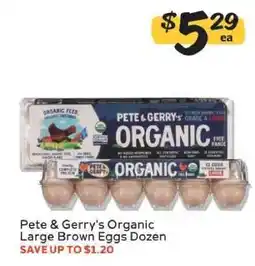Winn Dixie Pete & Gerry's Organic Large Brown Eggs Dozen offer