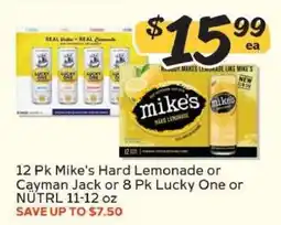 Winn Dixie 12 Pk Mike's Hard Lemonade or Cayman Jack or 8 Pk Lucky One or NÜTRL offer