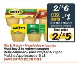 Winn Dixie Mott's Applesauce offer