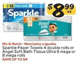 Winn Dixie Sparkle Paper Towels or Angel Soft Bath Tissue offer