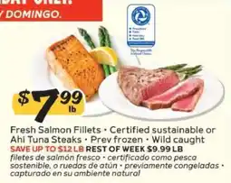 Winn Dixie Fresh Salmon Fillets or Ahi Tuna Steaks offer