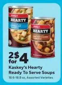Save a Lot Kaskey's Hearty Ready To Serve Soups offer