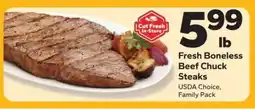 Save a Lot Fresh Boneless Beef Chuck Steaks offer