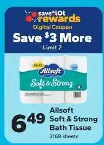 Save a Lot Allsoft Soft & Strong Bath Tissue offer