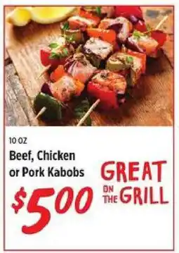 Rouses Beef, Chicken or Pork Kabobs offer