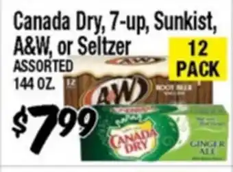 Western Beef Canada Dry, 7-up, Sunkist, A&W, or Seltzer offer