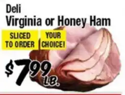 Western Beef Deli Virginia or Honey Ham offer