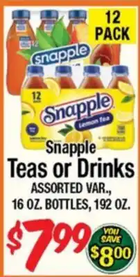 Western Beef Snapple Teas or Drinks offer