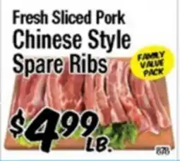 Western Beef Fresh Sliced Pork Chinese Style Spare Ribs offer