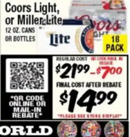 Western Beef Coors Light, or Miller Lite offer