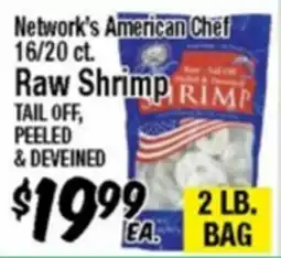 Western Beef Network's American Chef 16/20 ct. Raw Shrimp offer
