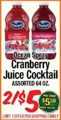 Western Beef Ocean Spray Cranberry Juice Cocktail offer