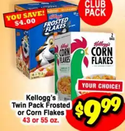 Western Beef Kellogg's Twin Pack Frosted or Corn Flakes offer