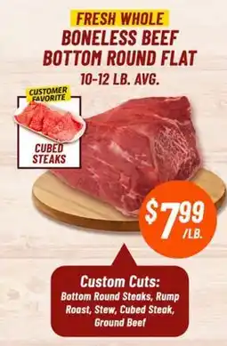 Western Beef FRESH WHOLE BONELESS BEEF BOTTOM ROUND FLAT offer