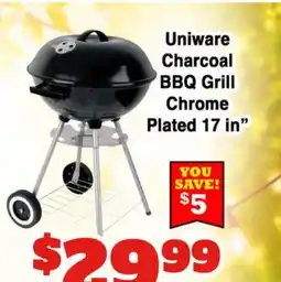 Western Beef Uniware Charcoal BBQ Grill Chrome offer