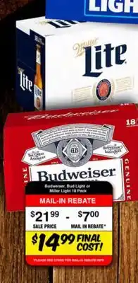Western Beef Budweiser, Bud Light or Miller Lite offer