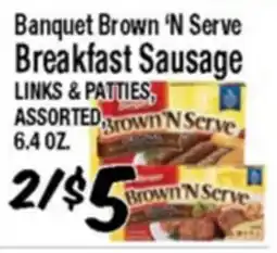 Western Beef Banquet Brown 'N Serve Breakfast Sausage LINKS & PATTIES, ASSORTED offer